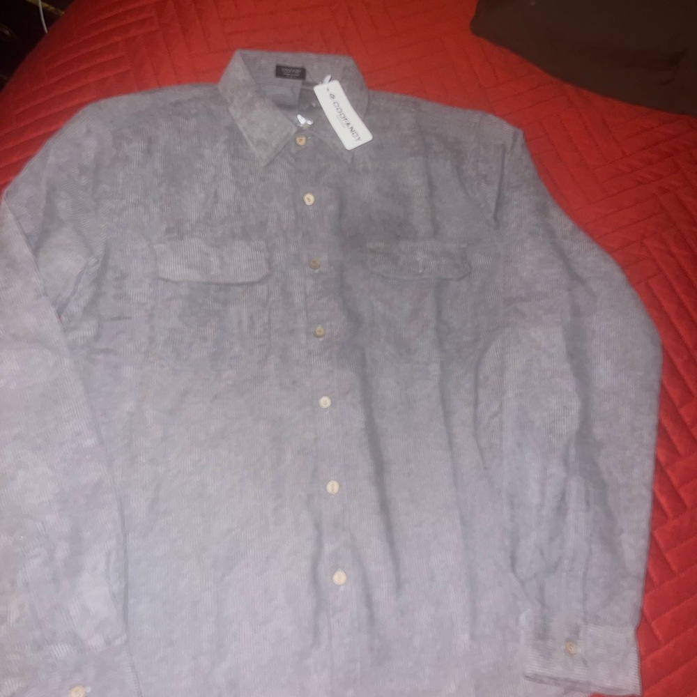 Classic Gray Button-Down Shirt for Men
